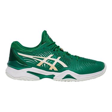 green athletic shoes