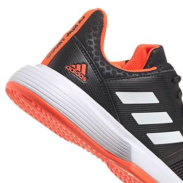 black and orange adidas tennis shoes