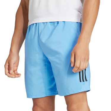 White adidas shorts top with blue stripes