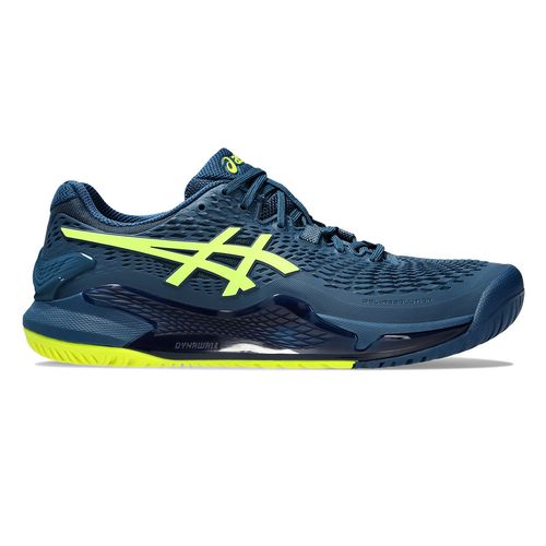 Asics Gel Resolution 9 Mens Wide Tennis Shoe Mako Blue/Safety Yellow