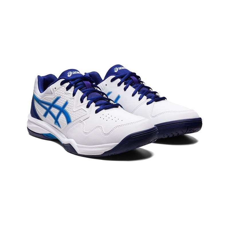 Asics Gel Dedicate 7 Mens Tennis Shoe - White/Electric Blue | Tennis-Point