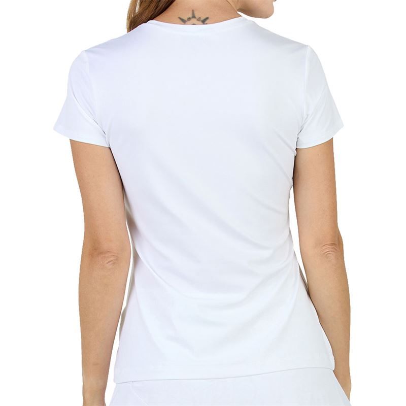 Sofibella Bliss Short Sleeve Top - White/White Roses | Tennis Shop