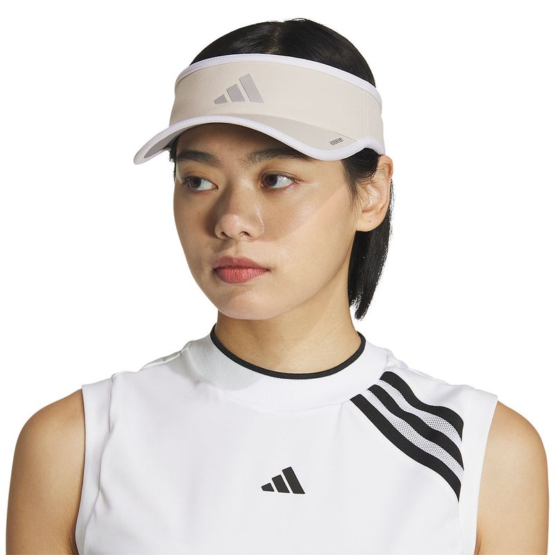 adidas Superlite 3 Womens Visor Alumina Beige Silver Metallic White Tennis P