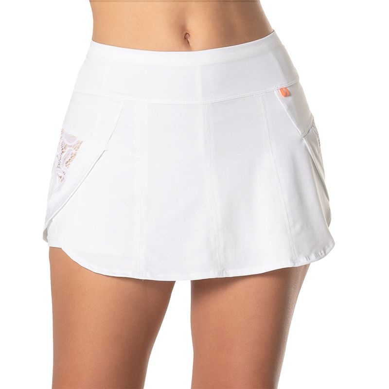 Lucky in Love Lacing Around Lace Track Skirt White FINAL SALE Tennis Shop