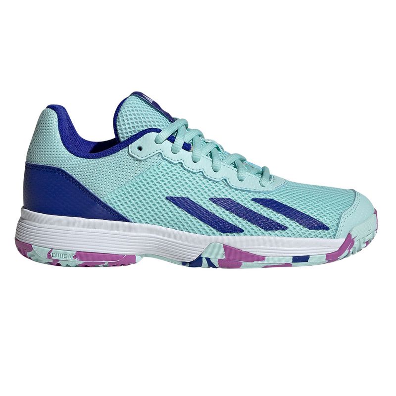 adidas Courtflash Junior Tennis Shoe Flash Aqua Lucid Blue Purple Burst Tennis Shop