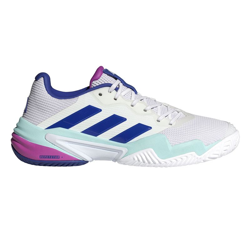 adidas Barricade 13 Mens Tennis Shoe White Lucid Blue Flash Aqua Tennis Shop