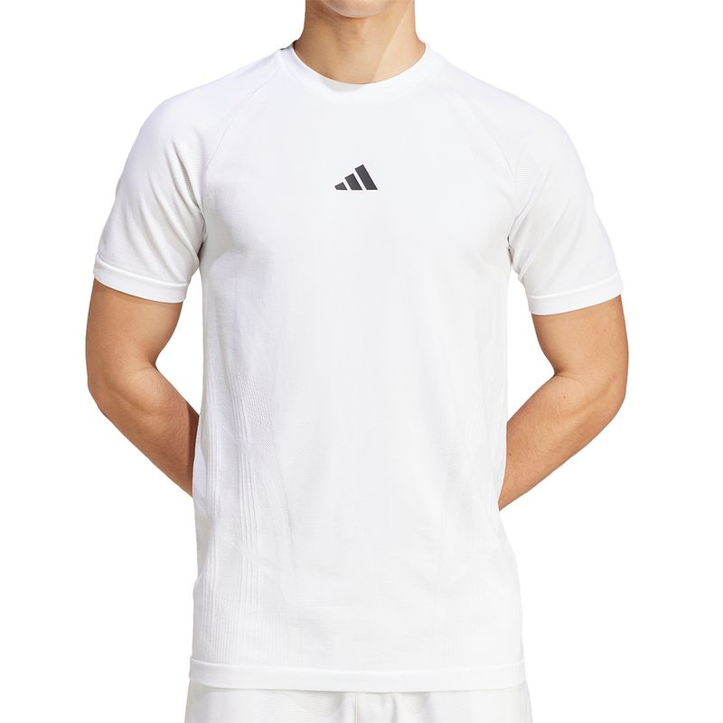 Adidas white t shirt best sale