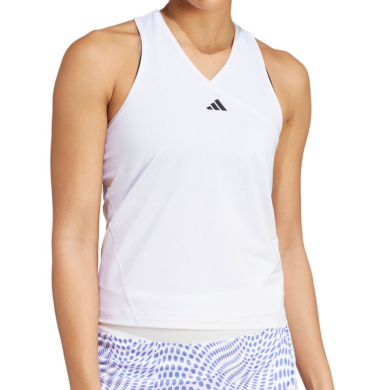 Adidas Womens Core Club Mid V Neck Tank White M