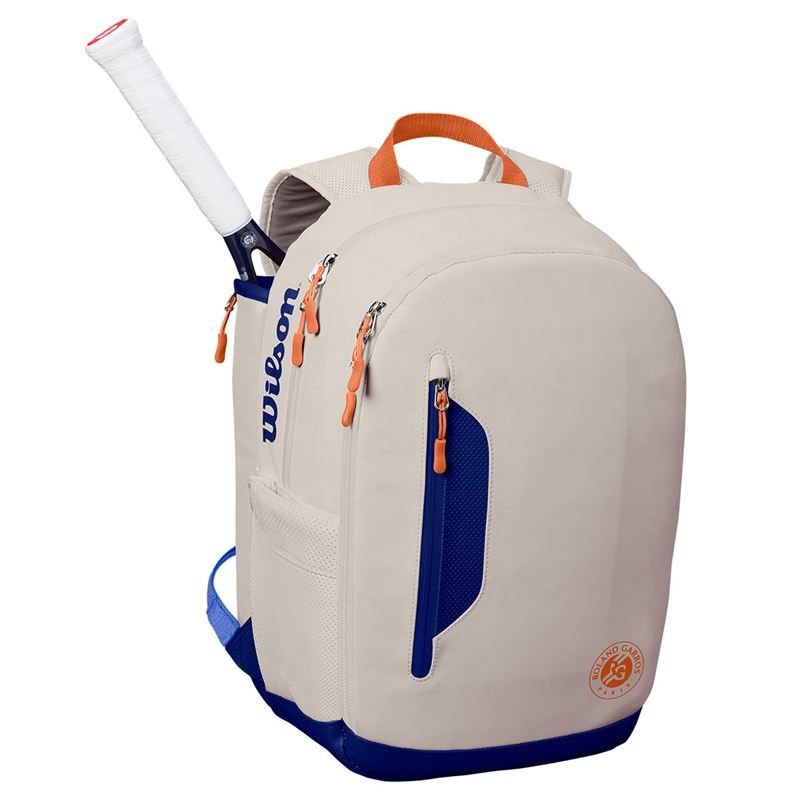 Wilson Roland Garros Tour Tennis Backpack - Oyster/Navy | Tennis-Point