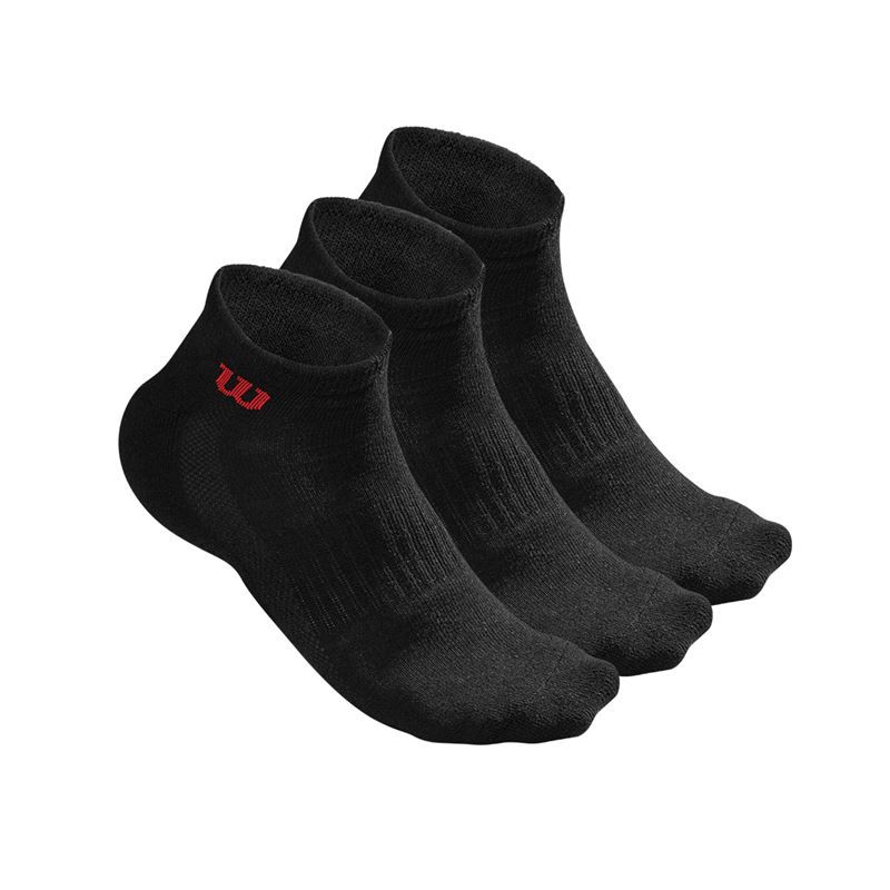 Wilson Quarter Mens Sock 3 Pack - Black | Tennis-Point